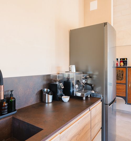 the kitchen